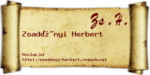Zsadányi Herbert névjegykártya